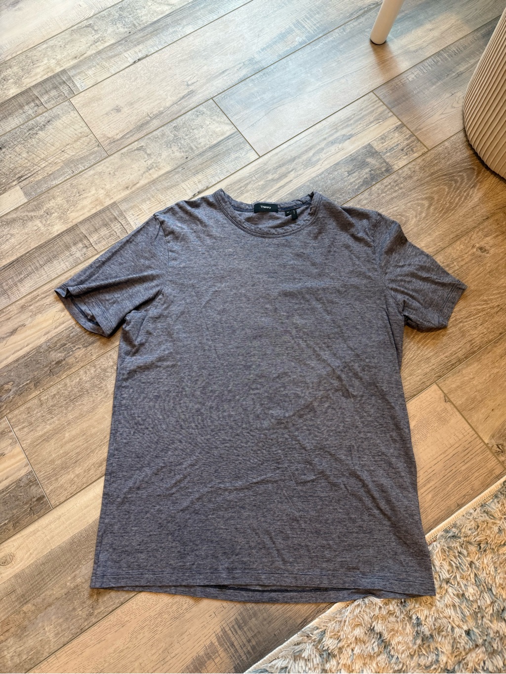 Theory Men's Heathered Charcoal Short Sleeve Crew